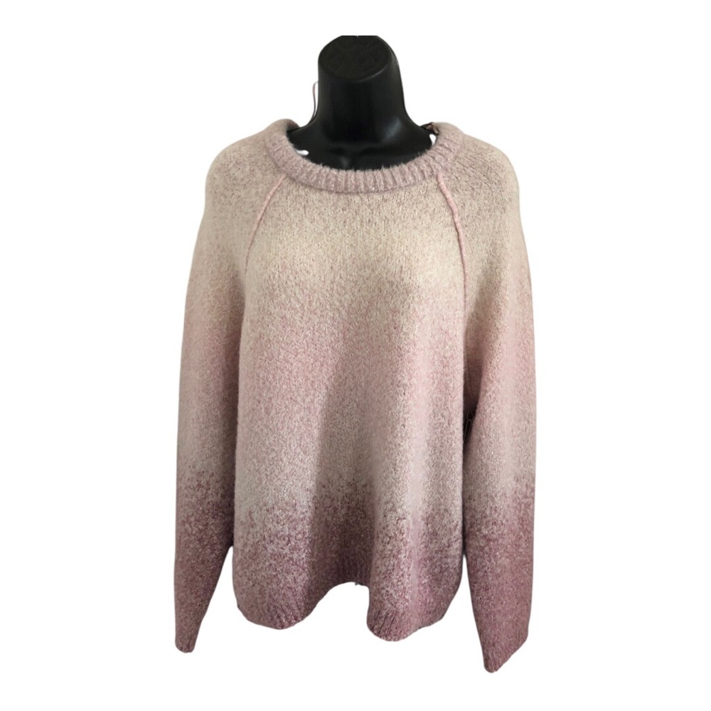 C&C California‎ pink ombre effect relaxed fit chunky fuzzy sweater size XL new